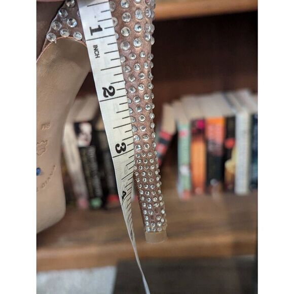 David Tutera Women's 9 Blush Pink Silver Soiree D'Orsay Embellished Pump Heels - Picture 6 of 6